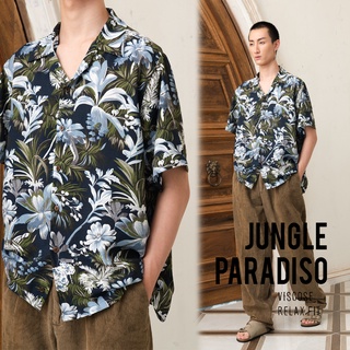 Shirtoria Hawaii - Jungle22 เสื้อเชิ้ตผู้ชาย เสื้อเชิ้ตผู้ชายแขนสั้น เสื้อเชิ้ตฮาวาย NonIron ไม่ต้องรีด