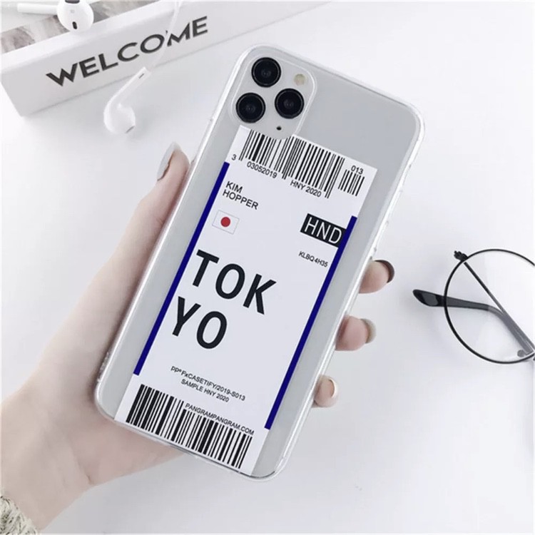 Casecity.bkk เคสไอโฟน 11 ลายตั๋วเครื่องบิน เคสซิลิโคนลายตั๋วเครื่องบิน Tokyo iPhone 11 Case Stickerler เคสลาย casetify