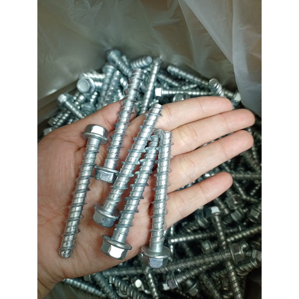 โบลท์ สำหรับยึดพื้นคอนกรีต สกรูคอนกรีต พุกคอนกรีต M10x100 mm. Concrete Bolt (ราคาต่อตัว) - รูปที่ 6