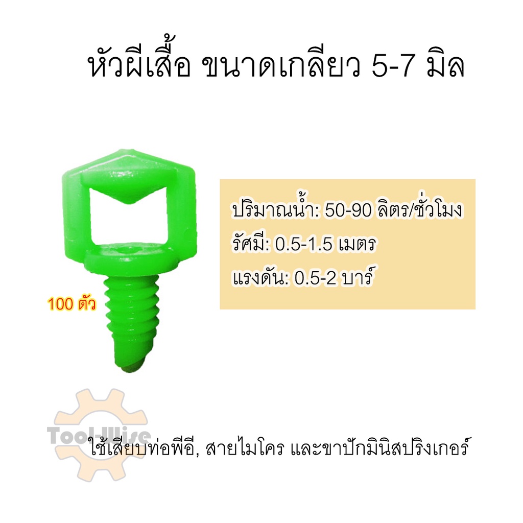 หัวผีเสื้อ หัวมินิสปริงเกอร์ หัวฉีดสเปรย์ 360องศา สำหรับรดน้ำต้นไม้ 100ตัว