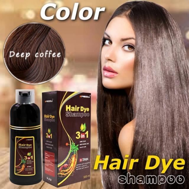 Meidu hair dye Shampoo แชมพูปิดผมขาว แชมพูปิดผมหงอกl  สีดำ  กาแฟ  น้ำตาล  เชสนัด  ไวร์แดง