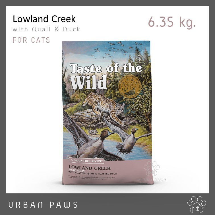 อาหารแมว Taste of The Wild - Lowland Creek สูตรนกกระทาย่างและเป็ดย่าง 6.35 Kg.