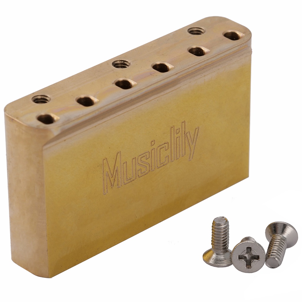 Musiclily Ultra 54 มม.ทองเหลืองเต็มรูปแบบ 37 มม.บล็อก Tremolo สําหรับ GOTOH 510 Series Tremolo Bridg