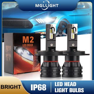 MGLLIGHT 18000LM LED ไฟหน้าหลอดไฟ H1 H3 H4 H7 H8 H9 H11 HB3 HB4 9005 9006 ไฟหน้าสำหรับรถยนต์ Turbo LED หลอดไฟอัตโนมัติ 2PCS