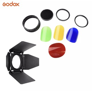 พร้อมส่ง Godox BD08 Barn ประตู + เจลสี 4 สีชุดกรองสีแดงสีเหลืองสีเขียวสีเขียว + ตารางรังผึ้งสำหรับ AD400PRO