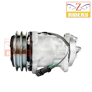 คอมแอร์ Volvo SD7H15 8 หู 24v. ร่องคู่ เกลียวขันออกตูด คอมเพรสเซอร์ แอร์ วอลโว่ ทรัค Sanden Compressor (P)