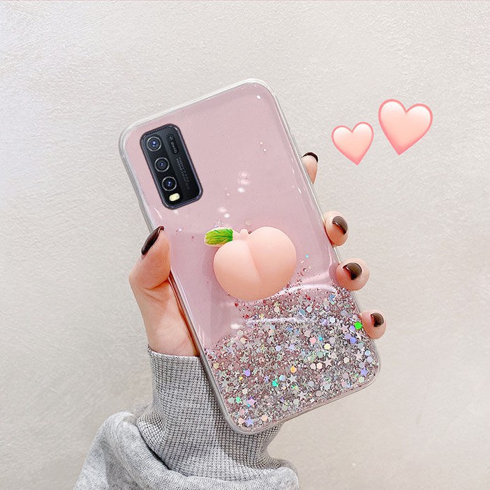 【ready Stock】bling Glitter Love Bracket Phone Case Samsung A12 A02s A42