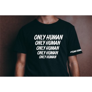 ราคาต่ำสุดONLYHUMANเสื้อยืดสีดำคอกลมS-3XL