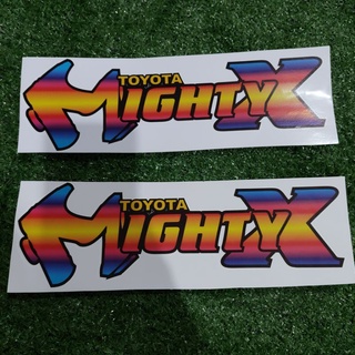 สติ๊กเกอร์ติดรถ สติ๊กเกอร์ติดรถกระบะ สติ๊กเกอร์สีไทเท สีรุ้ง Toyota Mighty X โตโยต้า ไมตี้เอ๊กซ์