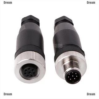 <Dream> ปลั๊กเชื่อมต่อเซนเซอร์ M12 3 4 5 Pin ตัวผู้ ตัวเมีย ตรง ขวา