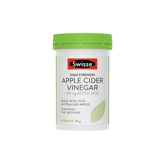 Swisse High Strength Apple Cider Vinegar 60 Tablets (EXP:03 2024) ลดน้ำหนัก น้ำส้มสายชูหมักจากแอปเปิ้ล 60 เม็ด