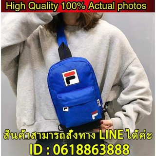 FILA_bag unisex กีฬา CROSS Body กระเป๋าแพ็คเอวสบายๆ OUTDOORS Travel กระเป๋าสะพายไหล่เดียว High School นักเรียน