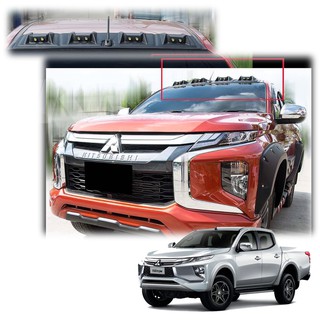 แก๊ปหน้า พร้อมไฟ DRL สีดำด้าน สำหรับ มิตซูบิชิ Mitsubishi L200 ไทรทัน Triton 4 ประตู ปี 2019 2020