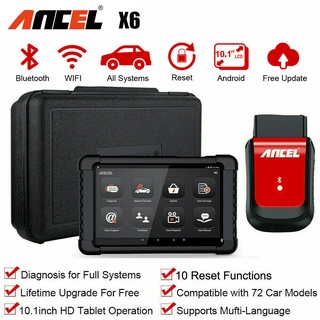 Ancel X6 OBD2 เครื่องสแกนเนอร์วินิจฉัยรถยนต์ Wifi ABS SRS TPMS รีเซ็ตน้ํามันเครื่องยนต์ DPF หัวฉีด Auto OBD 2 Code Reader