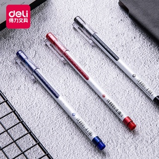Deli 0.5 มม. ปากกาเจล สีดํา สีแดง ปากกาหมึกเจล เรียบพิเศษ โรงเรียน สํานักงาน นักเรียน เขียน เครื่องเขียน