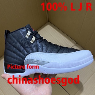 【LJR Batch 100%】Air Jordan 12 “ Playoffs ” CT8013-006 AJ12 รองเท้าผ้าใบ ข้อสูง สําหรับผู้ชาย USsize 7.5--12