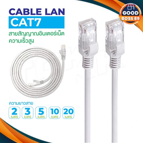 สายแลน CAT7 สายกลม สายอินเทอร์เน็ต LAN Cable CAT 7 Ethernet Cable RJ45 Network Cable lan Patch Cord