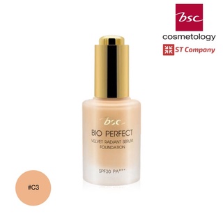 C3 ผิวสีแทน l เซรั่มรองพื้น BSC BIO PERFECT VELVET RADIANT SERUM FOUNDATION บีเอสซี รองพื้น เซรั่ม เนื้อเนียน นุ่ม บางเบา ดูเป็นธรรมชาติ เกลี่ยง่าย เรียบเนียน