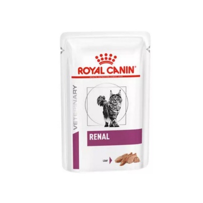 (12 ซอง)Royal Canin Renal Cat Loaf Pouch 85 g อาหารเปียกแมวรักษาโรคไต เนื้อละเอียด 85g