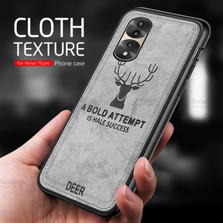 เคสโทรศัพท์มือถือซิลิโคน ผ้าบาง กันกระแทก ลายกวาง 3D สําหรับ Honor 70 Pro 70Pro 70 5G