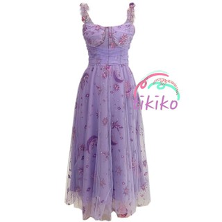 re stock ✎พร้อมส่ง⭐ S-L🌜purple in my galaxy bink bink dress🌛tikiko/lucky