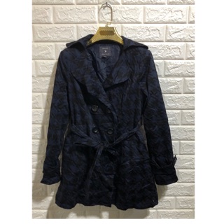 Trench coat แบรนด์Forever21 sz.S ลายชิโนริสีน้ำเงิน