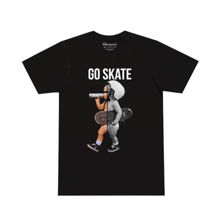 เสื้อยืดผ้าฝ้าย เสื้อยืด GO SKATE ฤดูร้อนหลวมนักเรียนผู้ชายและผู้หญิงเสื้อยืดแขนสั้น เสื้อยืดผ้านำเข้าจากUSA🇺🇸 100%ได้