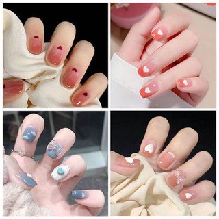 เล็บปลอม ♭การสวมเล็บมือ -Pseudo -Nail Patch สามารถลบ Ins, Summer Bow Love Love Nails ผลิตภัณฑ์สำเร็จรูป✣