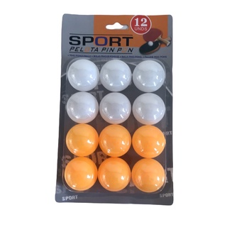 ลูกปิงปอง สีส้ม และสีขาว 1แพ็ค บรรจุ12ลูก