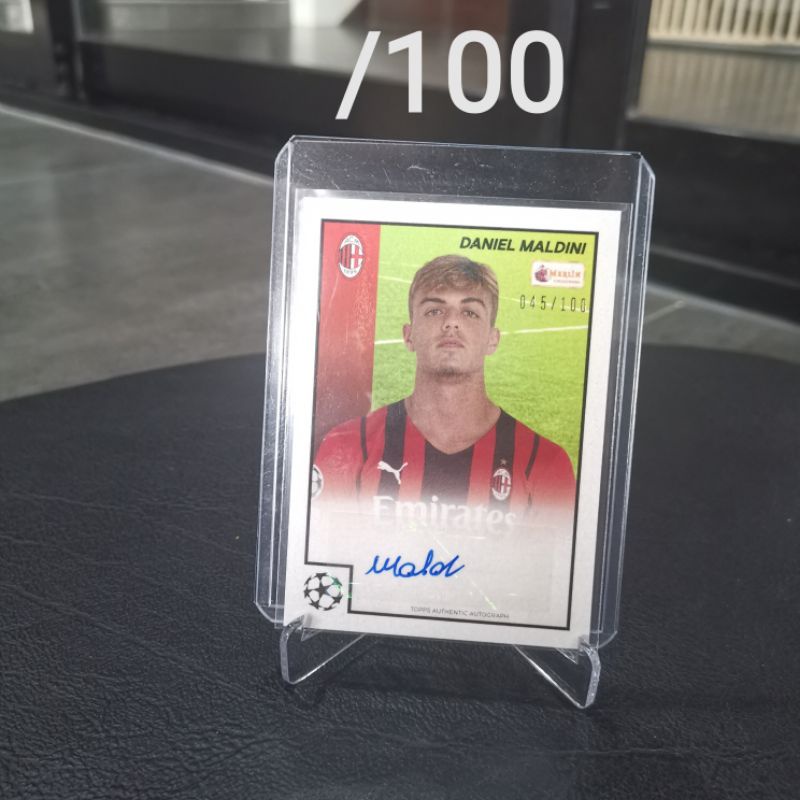 ขาย การ์ด Topps Merlin 2021-22 Daniel Maldini Auto Autograph /100 AC Milan Paolo Maldini การ์ดฟุตบอล