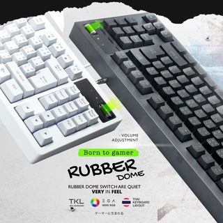 คีย์บอร์ดเกมมิ่ง EGA TYPE K6 TKL RUBBER Switch MINI RGB มีให้เลือก 2 สี White/Black รับประกันสินค้า 2 ปี.