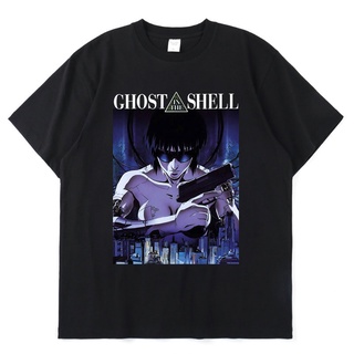 เสื้อยืดโอเวอร์ไซส์เสื้อยืดแขนสั้น พิมพ์ลายกราฟฟิคอนิเมะ Ghost In The Shell Kusanagi Motoko โอเวอร์ไซซ์ BHYX 7ODXS-3XL