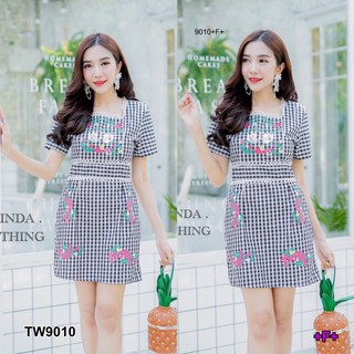 CS9010 Dress เดรสสั้นลายสก๊อต