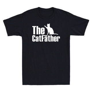 เสื้อยืด พิมพ์ลาย The Catfather Cat Dad สไตล์ฮิปสเตอร์ สําหรับคนรักสัตว์เลี้ยง