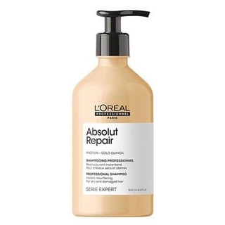 LOreal Professionnel Serie Expert Absolut Repair gold quinoaShampoo 500 ml. ลอรีอัล แชมพูบำรุงเส้นผมแห้งเสียมาก Loreal แ