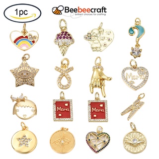 Beebeecraft จี้ทองเหลืองใส ชุบทอง 18K พร้อมแหวนจั้มพ์ 12 กลุ่มดาว ไร้แคดเมียม และตะกั่ว 1 ชิ้น