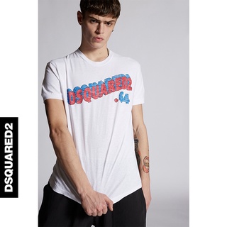 Dsquared2/d2 เสื้อยืด คอกลม แขนสั้น ผ้าฝ้าย พิมพ์ลายตัวอักษร สําหรับผู้ชาย