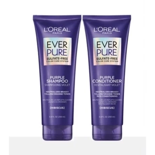ลอรีอัล ever pure เอเวอร์เพียว เพอร์เพิล แชมพู,คอนดิชันเนอร์ 200 มล.