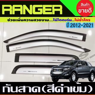 กันสาด สีบรอนซ์ FORD RANGER 2012-2021 รุ่น4ประตู