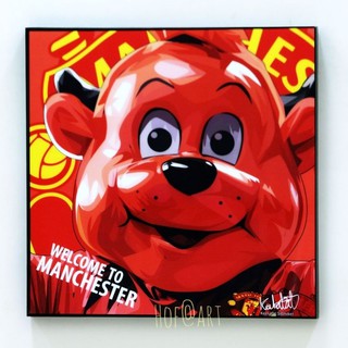 รูปภาพ มาสคอต ทีมแมนยู Manchester United รูปภาพ​ติดผนัง pop art​ กรอบรูป แต่งบ้าน ของขวัญ