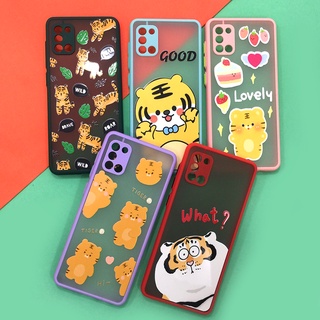 พร้อมส่ง  OPPO A15 A94 A95 R9S เคสมือถือขอบนิ่ม TPU ด้านหลังขุ่นกันเลนส์กล้อง ลายเสือ