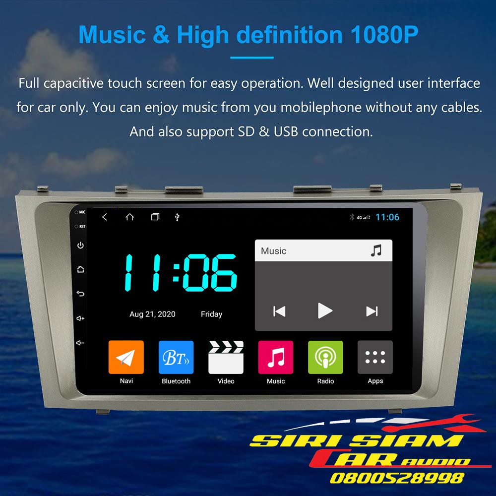 จอแอนดรอยด์  Toyota Camry2006-2011(ACV40-41) จอ9นิ้ว จอ4K 4GLTE Applecarplay DSP48Brand เครื่องเสียง