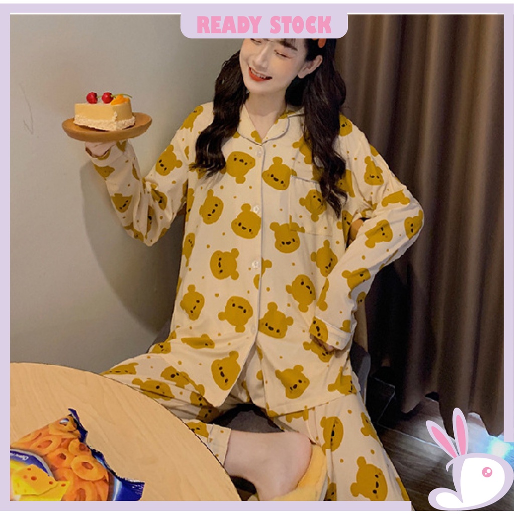 ชุดนอนสตรี STRIPED PYJAMA SET ชุดนอนชุด Seluar Tidur Wanita นอน