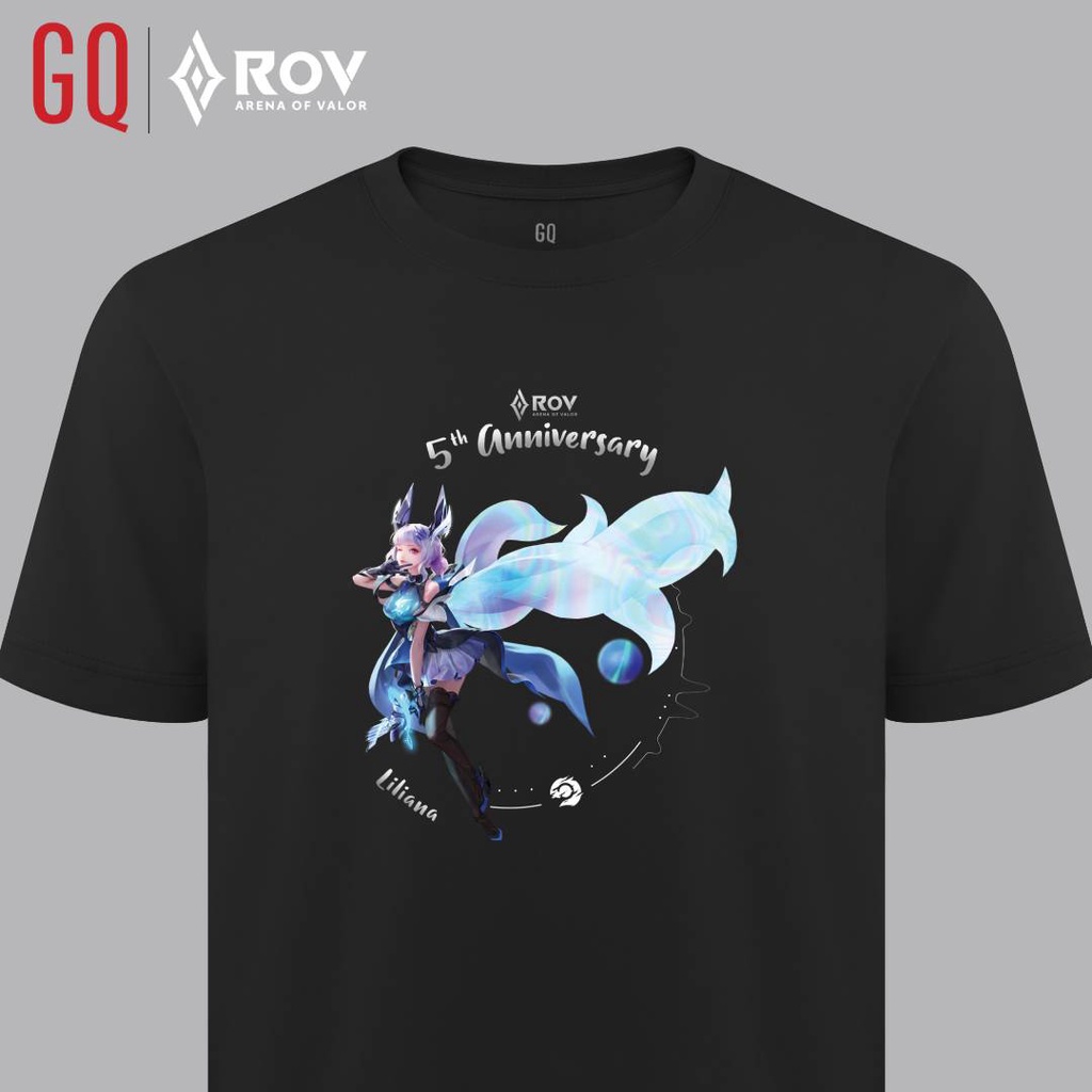 เสื้อยืดสีดำอินเทรนด์GQ x ROV เสื้อยืดลิมิเต็ดอีดิชั่น ลาย Liliana WaVe Oscillator uSoGS M L   XL  X