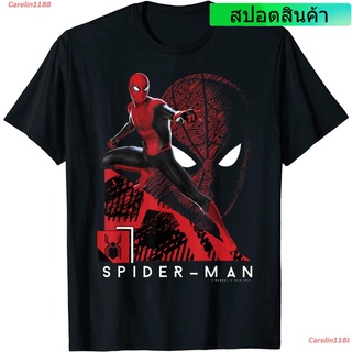 Carelin1188 สไปเดอร์ แมน Marvel Spider-Man Far From Home Portrait Tech Background T-Shirt ดพิมพ์ลาย ดผ้าเด้ง คอกลม cotto