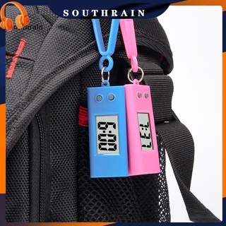 Southrain พวงกุญแจนาฬิกาอิเล็กทรอนิกส์ หน้าจอ LCD ดิจิทัล ทรงสามเหลี่ยม สําหรับนักเรียน สอบ