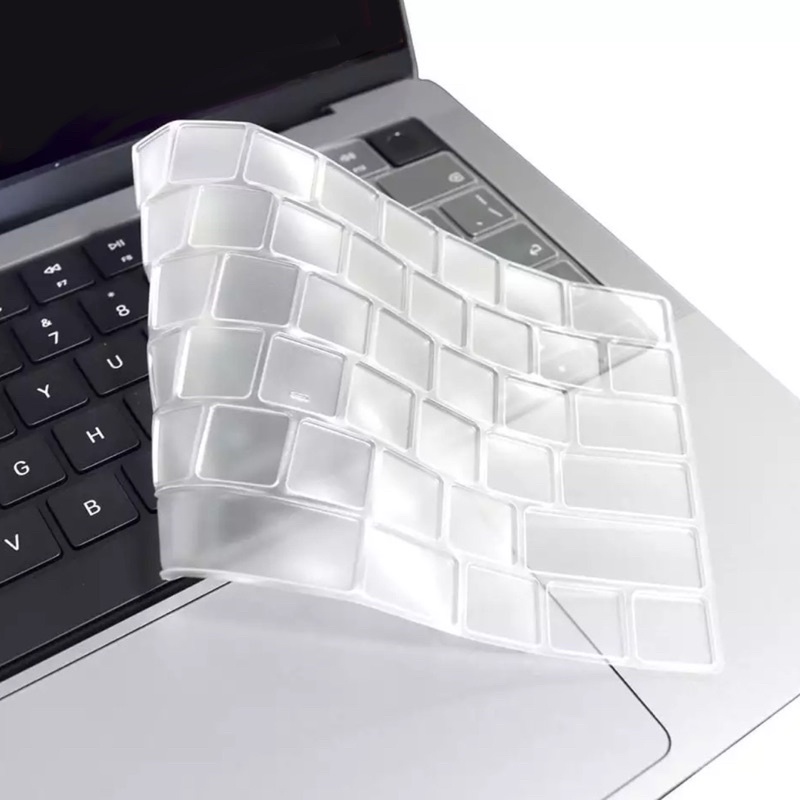ซิลิโคนคีย์บอร์ด For MacBook Air 13.6” M4 M3 M2 A2681 A3113 สีดำพิมพ์ภาษาไทย/ใสTPU Silicone Keyboard