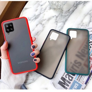 เคสหลังดำขอบสี Samsung Galaxy A12 เคส TPU กันกระแทก