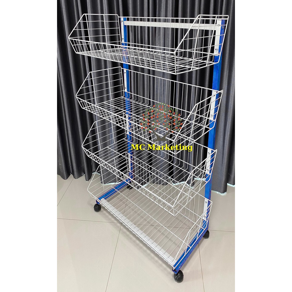 ชั้นตะกร้า เชลฟ์วางของ ที่วางสินค้า 4ชั้น ยาว90c.m.