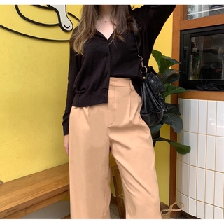 CurveG Wide Leg Pants Beige กางเกงขายาว สีเบจ